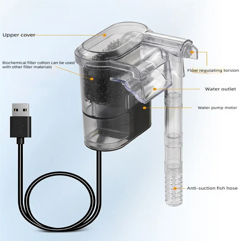 Миниатюрный подвесной USB-филь – обзор и цена Aquarium Fish Tank Cleaner